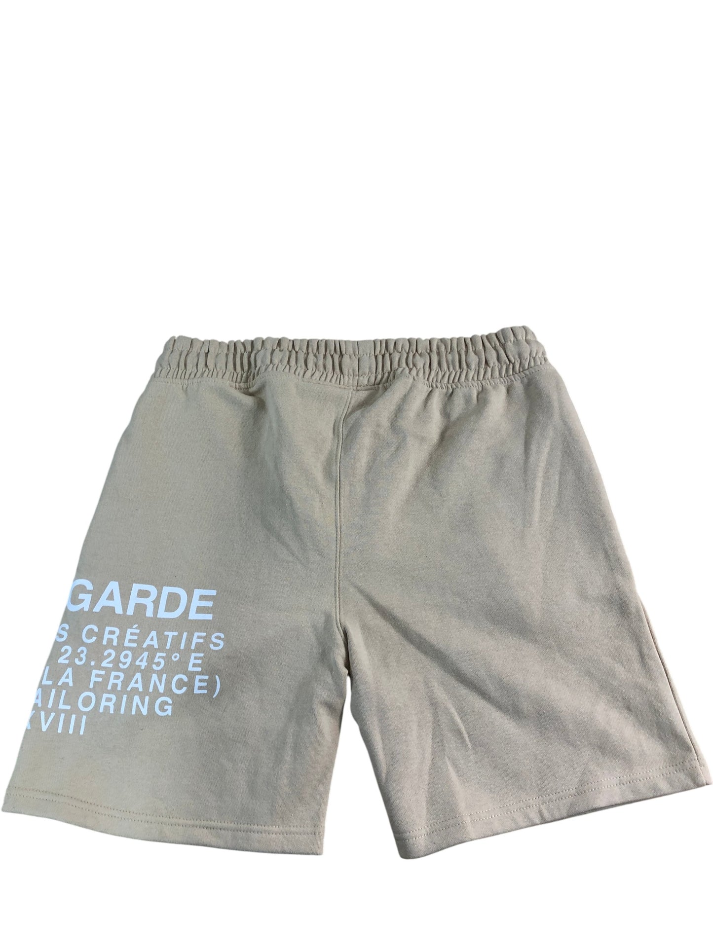 AVANT GARDE Men's Shorts L Beige Elastic Waist Casual Cotton Blend Urban Style