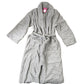 Grey Fleece Robe Soft Plush Bathrobe Size XL
