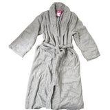 Grey Fleece Robe Soft Plush Bathrobe Size XL