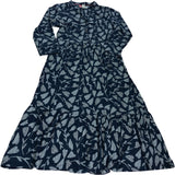Floral Dress Uk10 Women's Navy Multi Button Front Long Sleeve