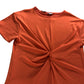 River Island UK6 Women's Orange Twist Front Midi Dress Short Sleeve