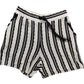 Women's Striped Shorts Casual Summer Loungewear Black White Size Small