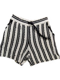 Women's Striped Shorts Casual Summer Loungewear Black White Size Small