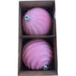 Large Velvet Christmas Bauble Ornament Set 2 Pcs Pink 15cm