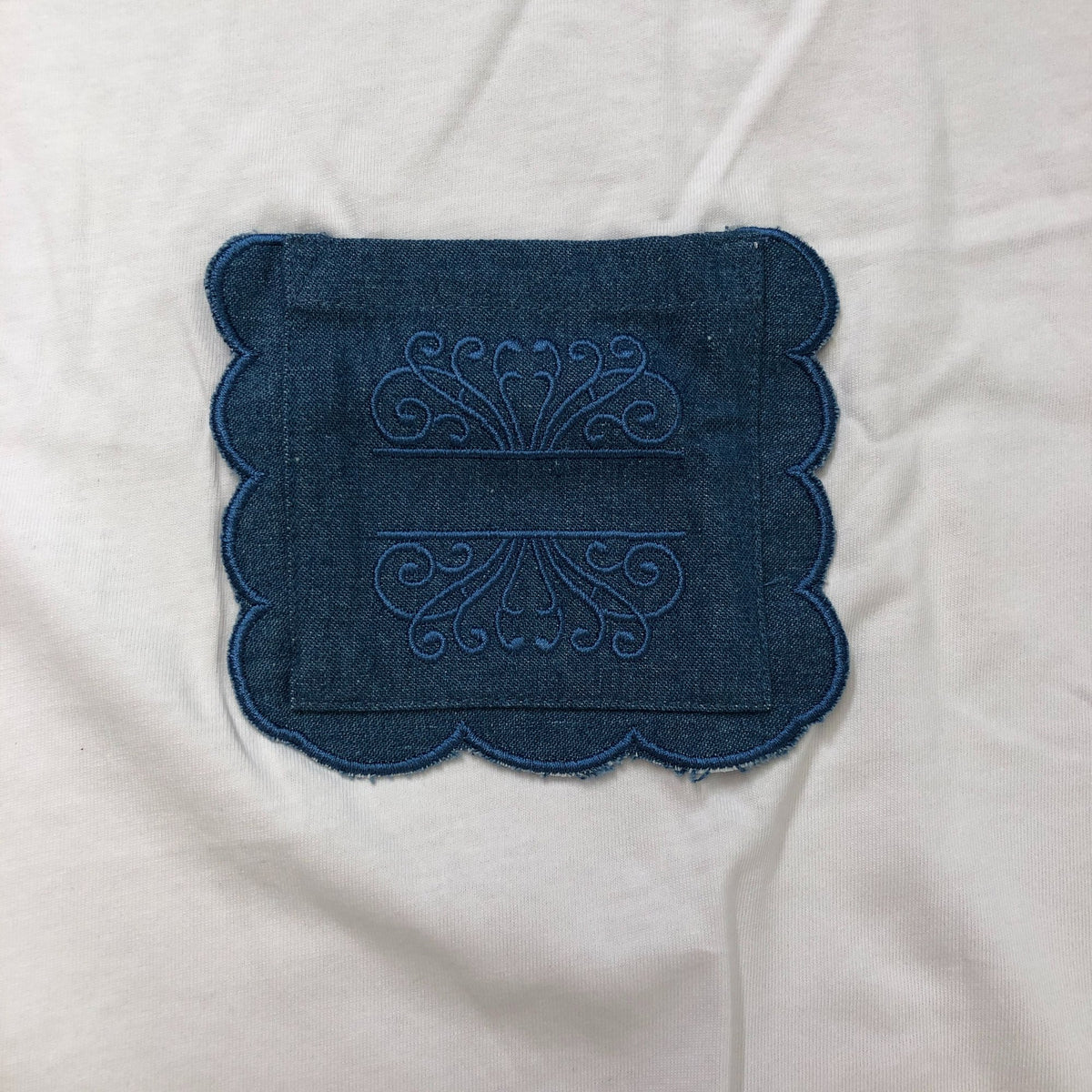 White Denim Pocket T-Shirt XXXL Women's Cotton Short Sleeve
