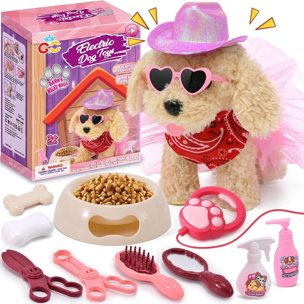 Electric Dog Toy Interactive Plush Pet Toy Realistic Barking Walking Fun