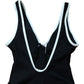 River Island Poolside Swimsuit Women's Black Zip Front White Trim Size 14