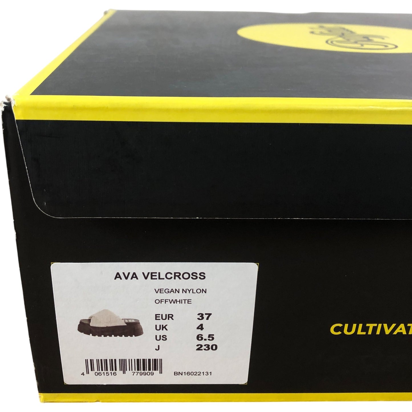 Buffalo Ava Velcross UK4 Women's Vegan Nylon Offwhite Slide Sandals