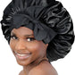 Hat Hut Satin Bonnet Silk Reversible Bonnet Pink Black Women's Hair Care