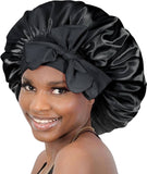 Hat Hut Satin Bonnet Silk Reversible Bonnet Pink Black Women's Hair Care
