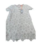 River Island Girls Cream Lace Dress Size 12-18 Months Short Sleeve Crochet Style