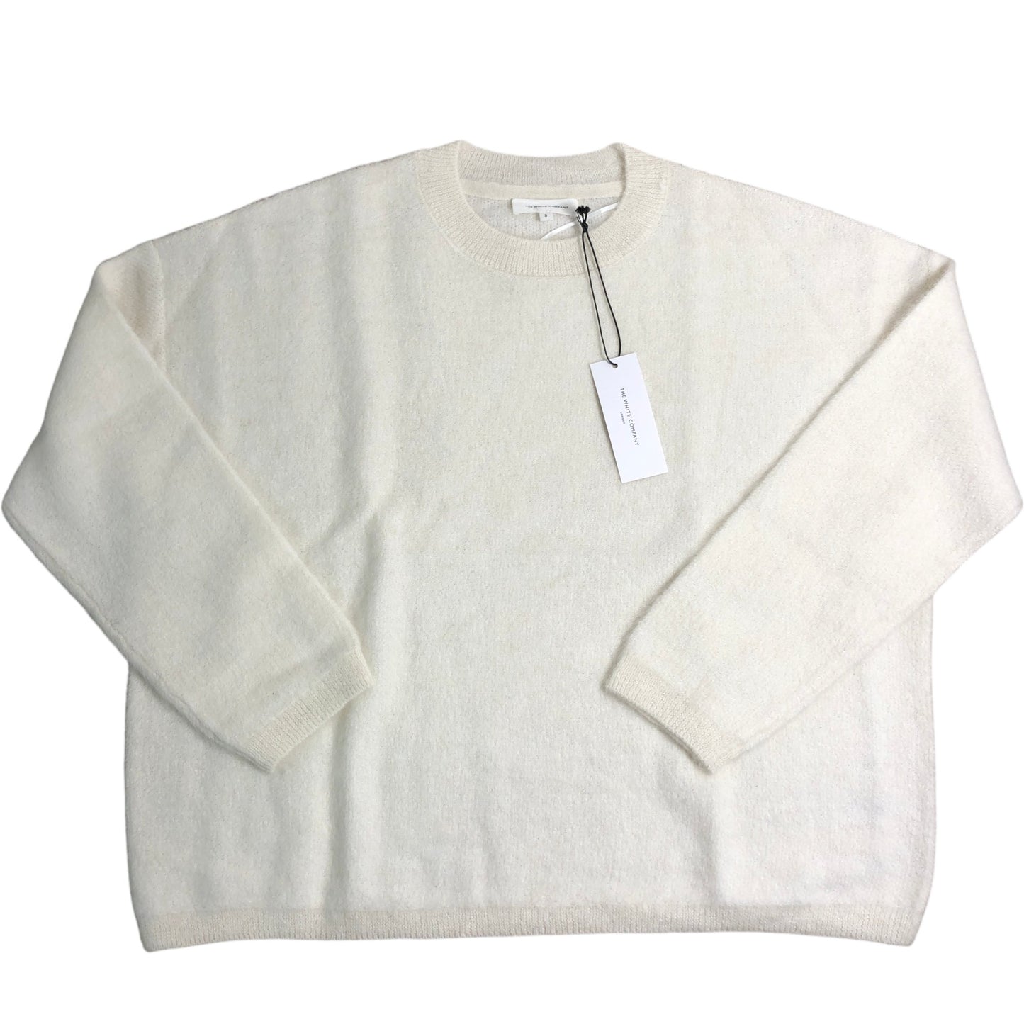 Branded Textured Loop Knit Sweater 96 Alpaca 4 Wool Cream Size Small