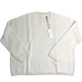 Branded Textured Loop Knit Sweater 96 Alpaca 4 Wool Cream Size Small