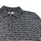 Cotton Rich Polo Shirt Short Sleeve Striped Knit Top Size M