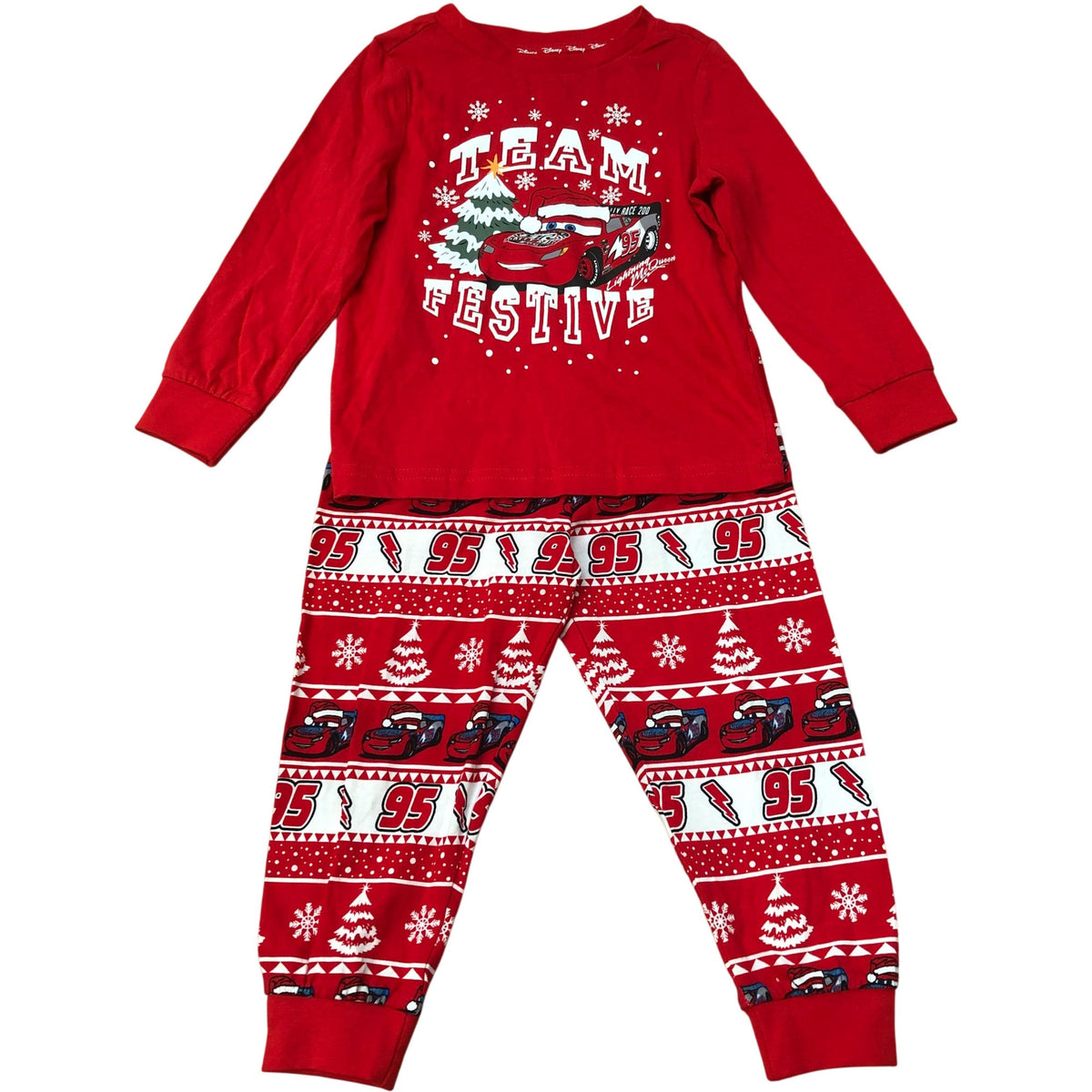 Cars Team Festive Christmas Pyjamas Size 1-2 Years