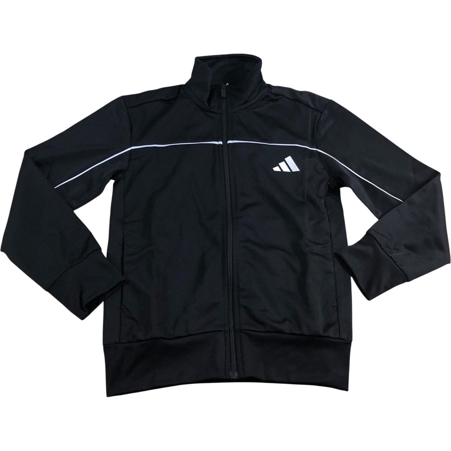 Adidas Track Jacket 9-10 Years Regular Fit Black Athletic Zip Up