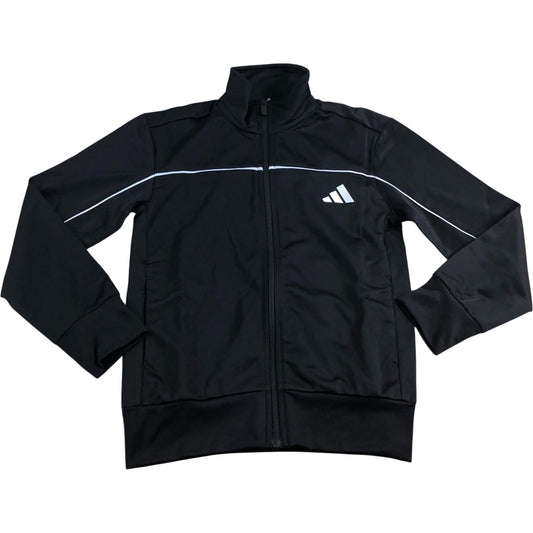 Adidas Track Jacket 9-10 Years Regular Fit Black Athletic Zip Up