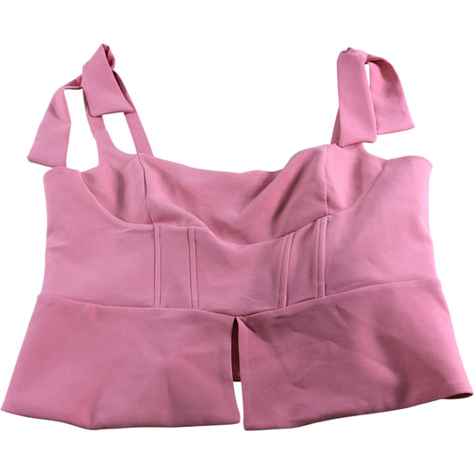 River Island UK L Women's Pink Crop Corset Top