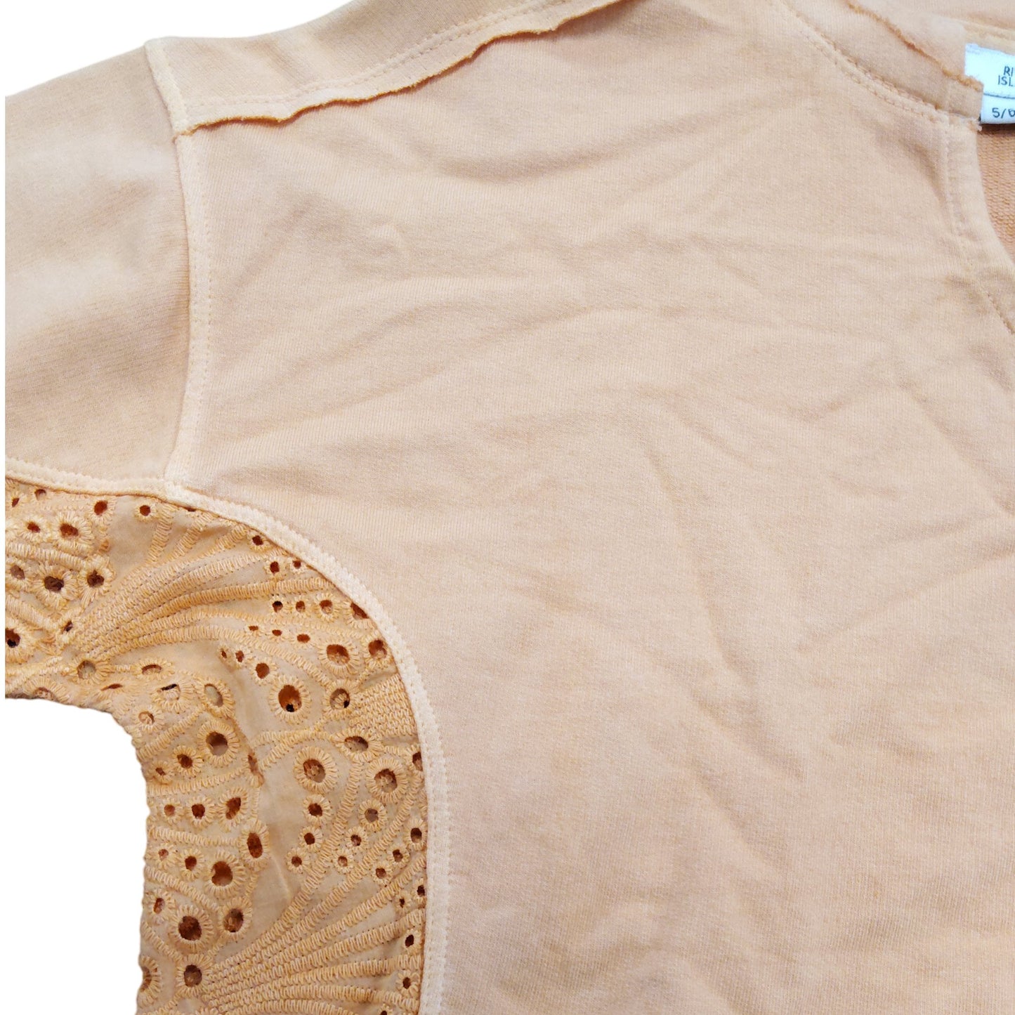 River Island Girls Outfit Set Age 5 6 Years Peach Embroidered Shorts Top