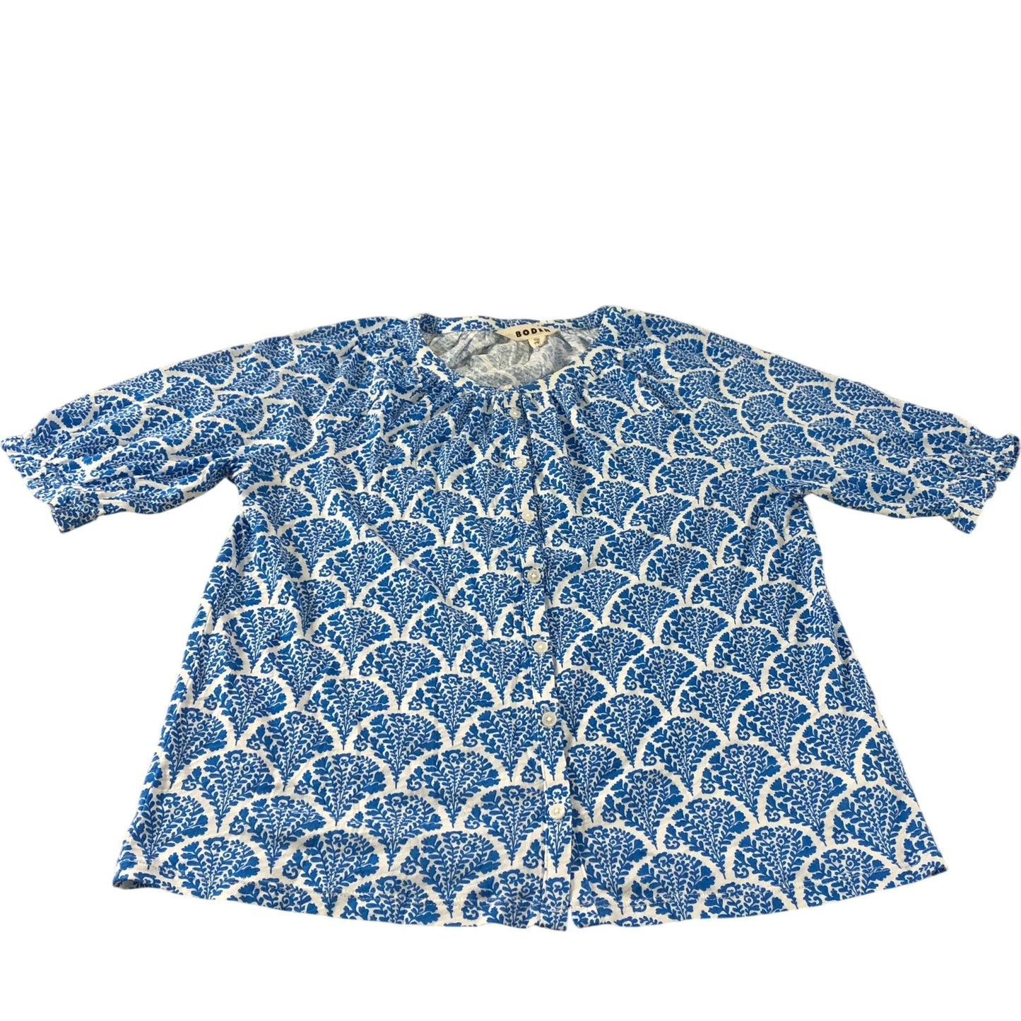 Boden Blue Blossomy Jersey Shirt - Size 10