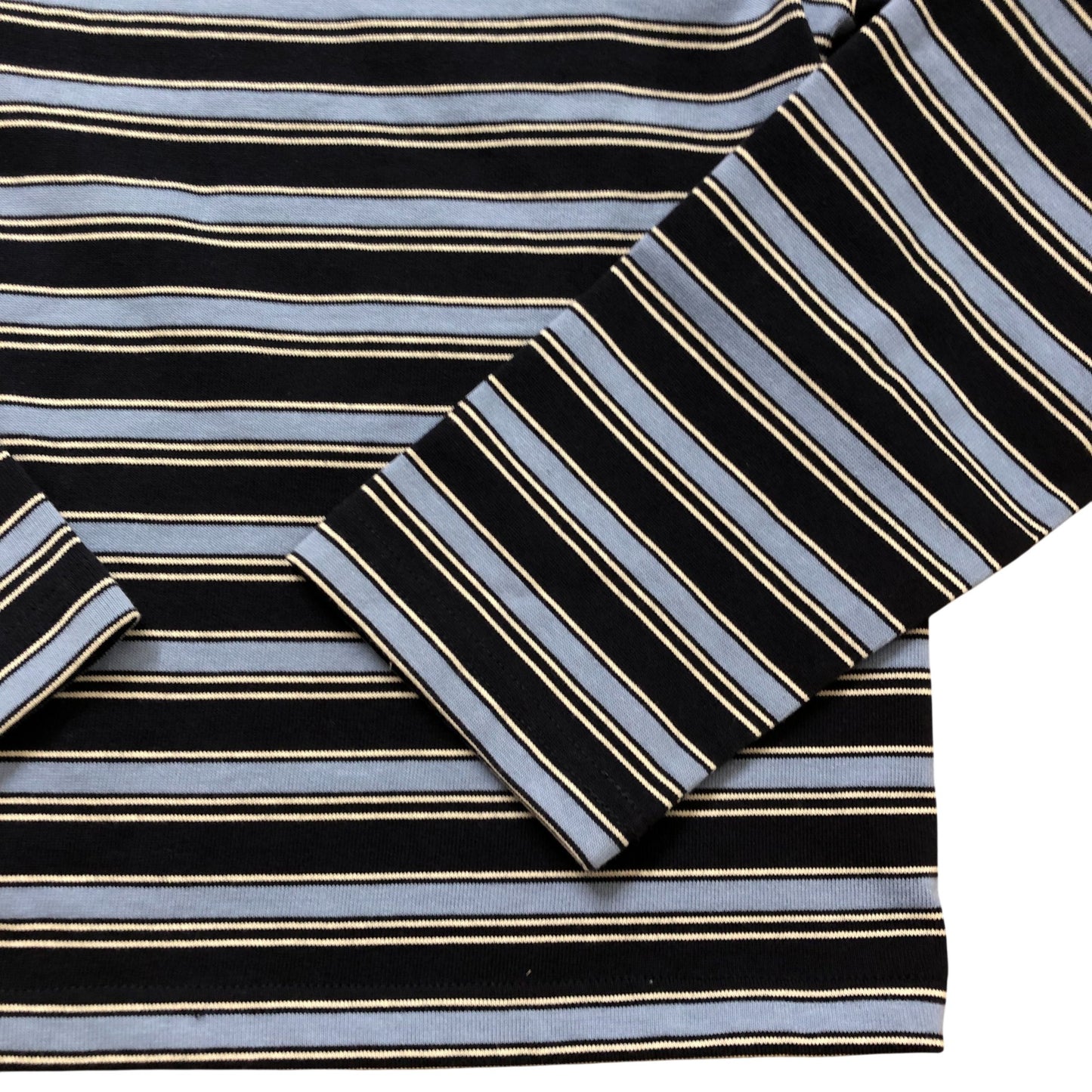 Covernat Horizontal Stripe Long Sleeve Top Small Women's Dark Navy Cotton