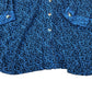 Blue Animal Print Long Sleeve Shirt Women's 100% Viscose Size 12