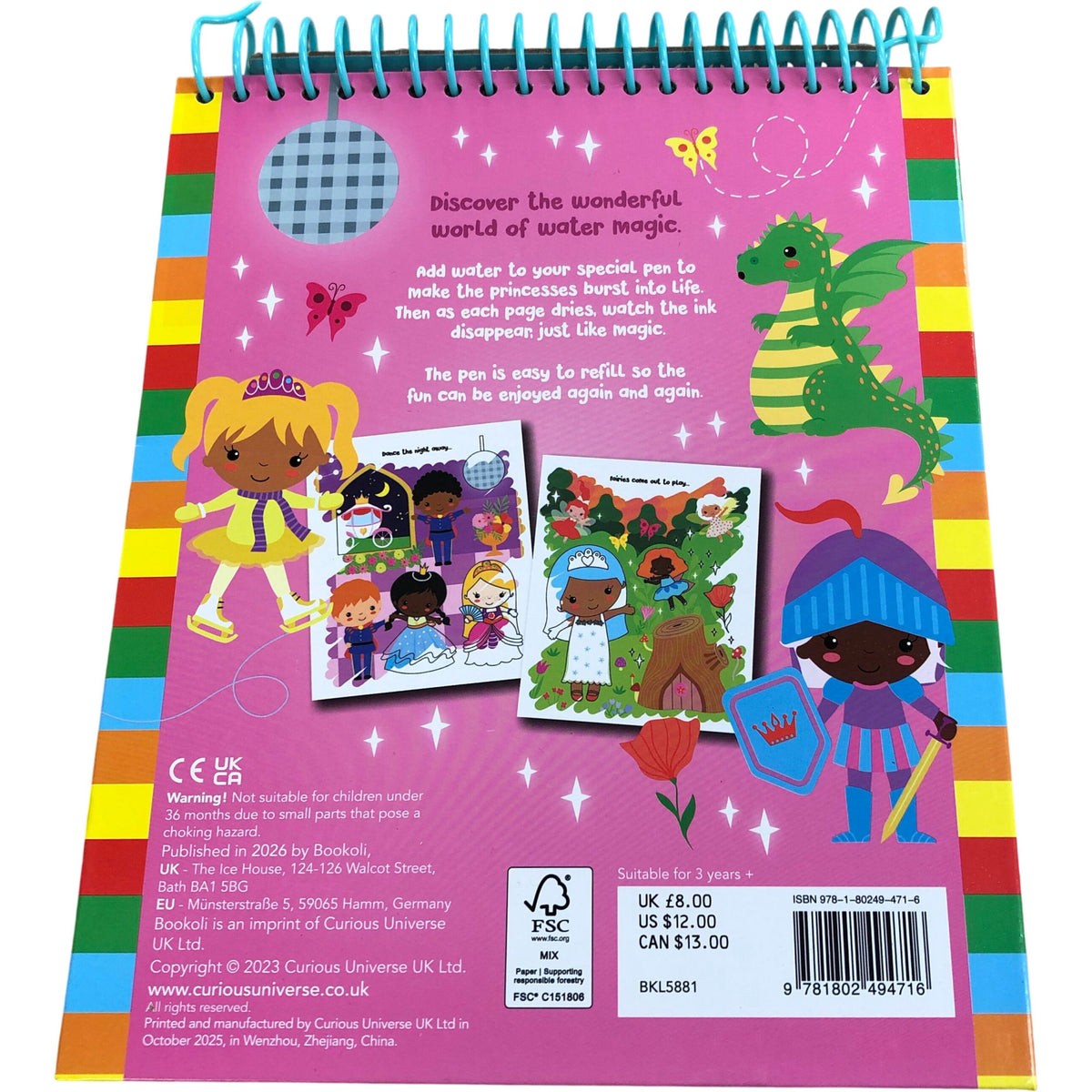 Magic Painting Princesses Book With Water Pen Mess Free Fun Activity Kit