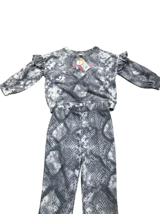 River Island Grey Snakeskin Print Outfit Set Kids 0-3 Months Girls Long Sleeve