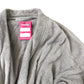 Short Grey Bathrobe Soft Cotton Comfortable Wrap Style Size L