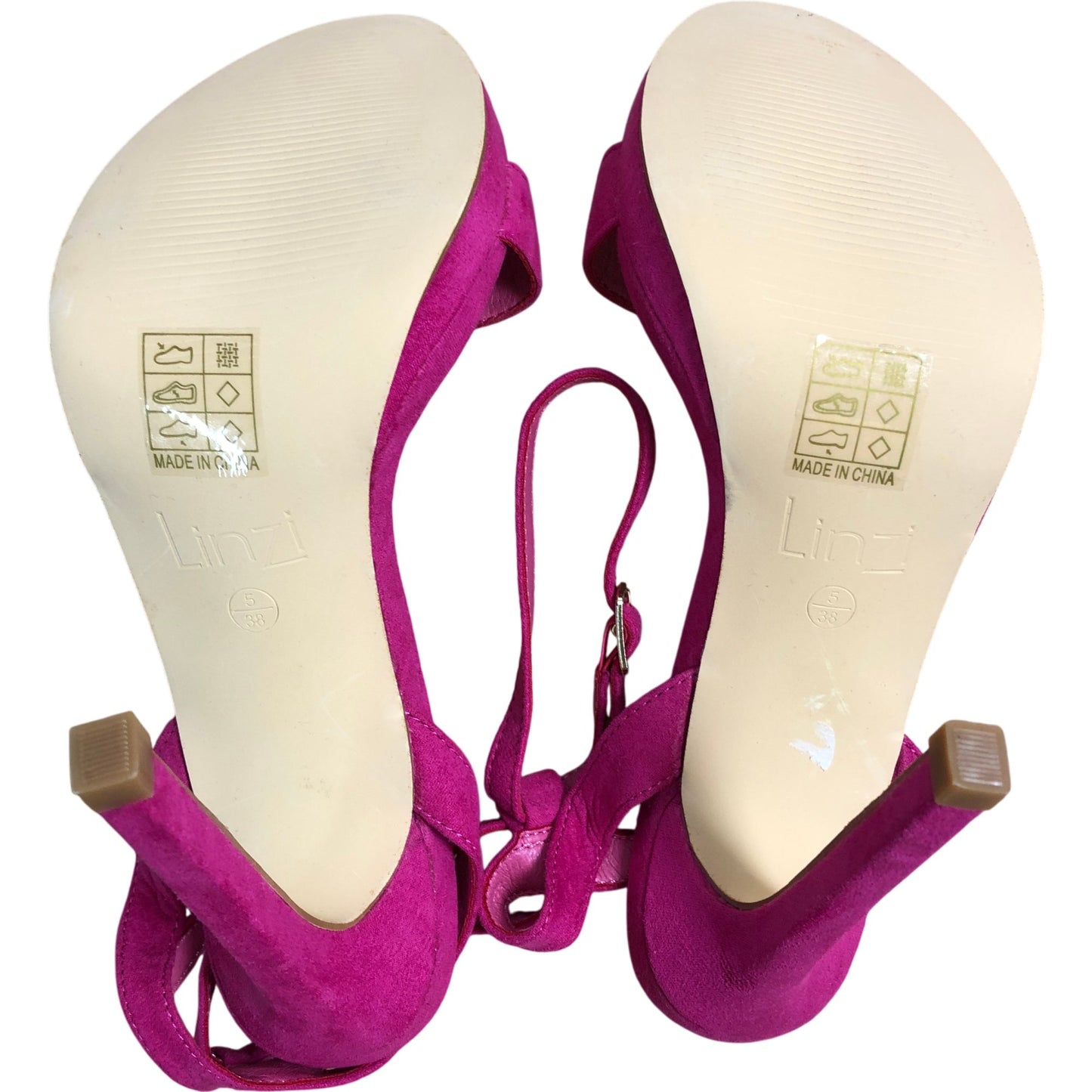 Linzi Women's Pink Suede Strappy Heels UK5 Elegant Open Toe Sandals