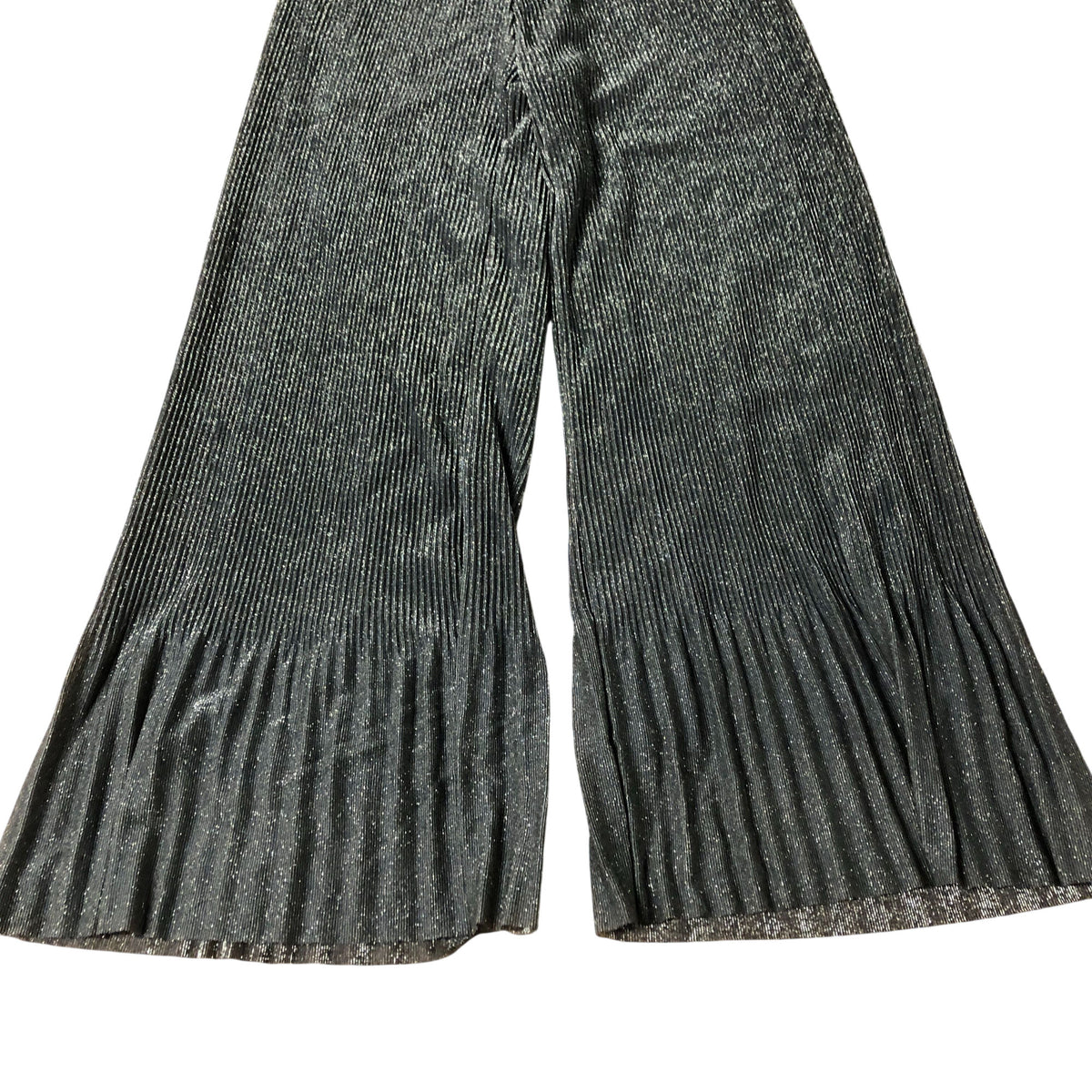 River Island Wide Leg Trousers Women's Shimmering Ribbed Polyester Pairs Gold