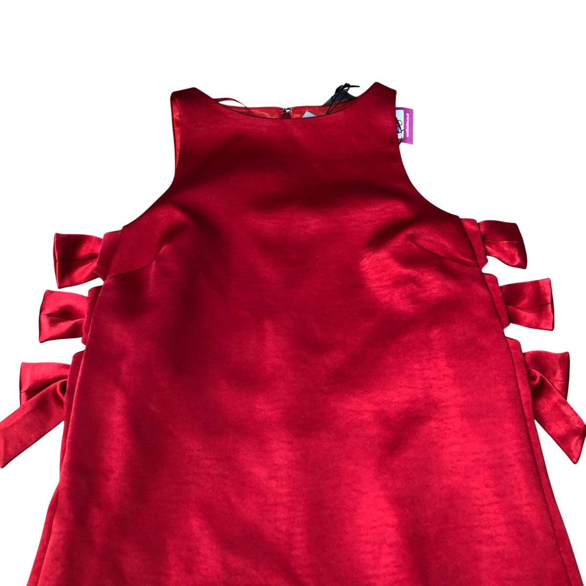 River Island Red Dress With Bow Detail Women's Sleeveless Trendy Fashion