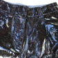 High Gloss Trousers UK8 Women's Black Flared Style Vinyl Effect
