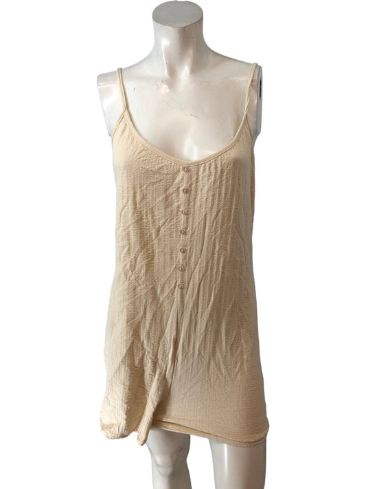 River Island Relaxed Cream Camisole UK8 Women's Button Detail Strappy Top