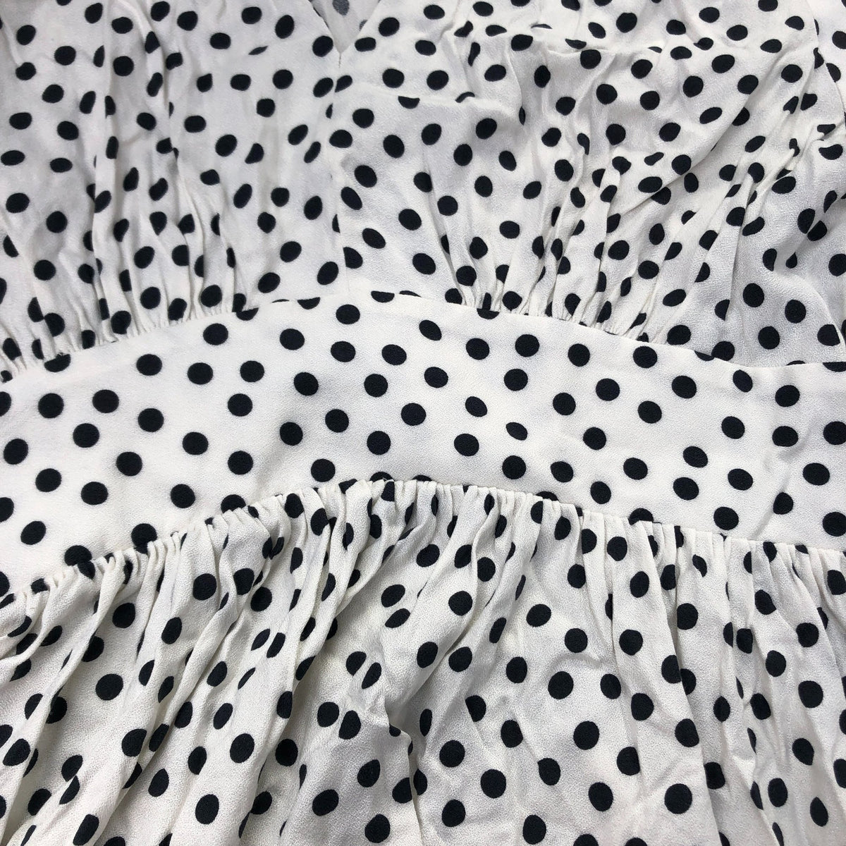 Baukjen Polka Dot Dress UK12 Women's Short Sleeve Relaxed Fit Soft White