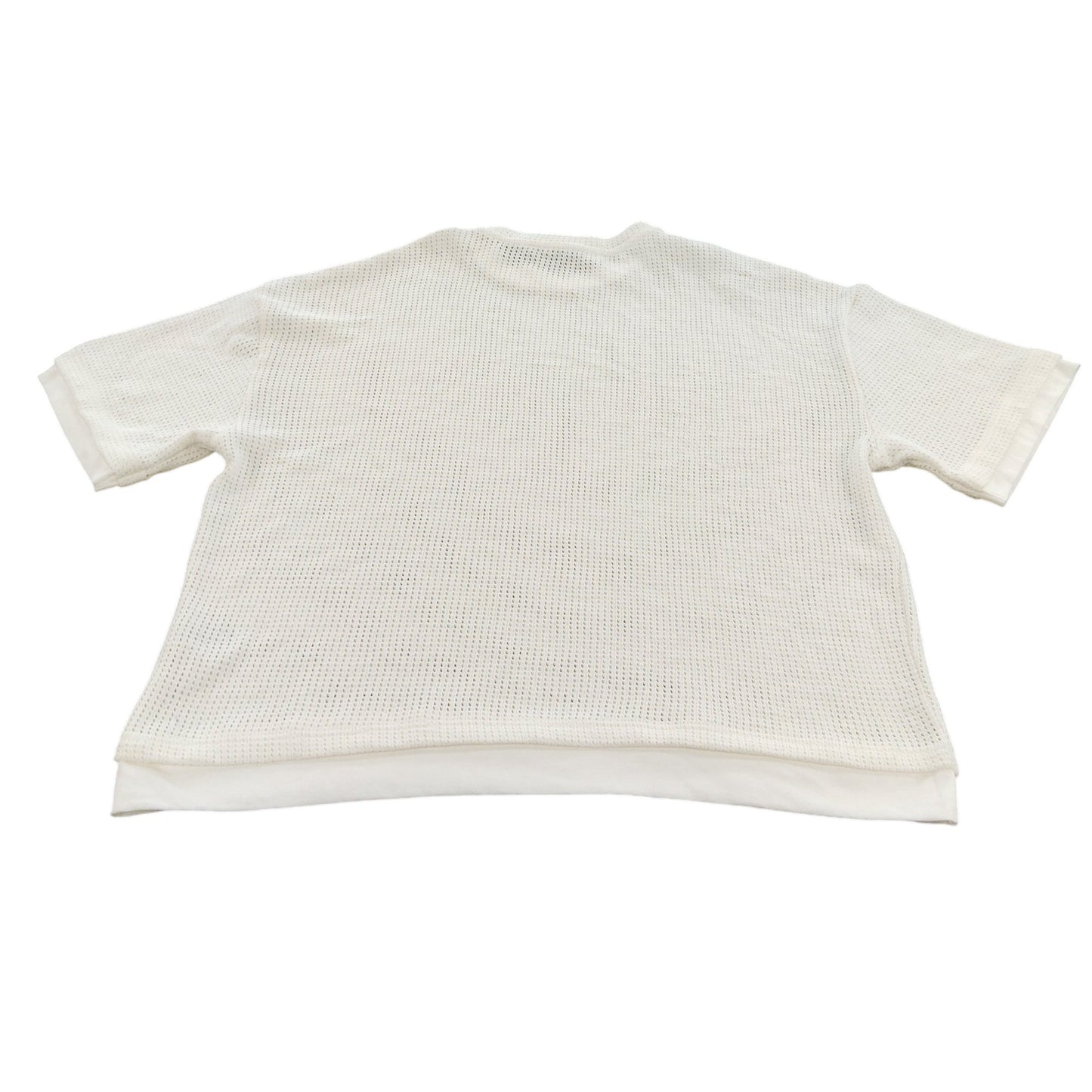 River Island Women’s White L Short Sleeve Textured Top Loose Fit Casual