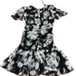 River Island Women's Dress Black White Floral Pattern Short Sleeve UK8