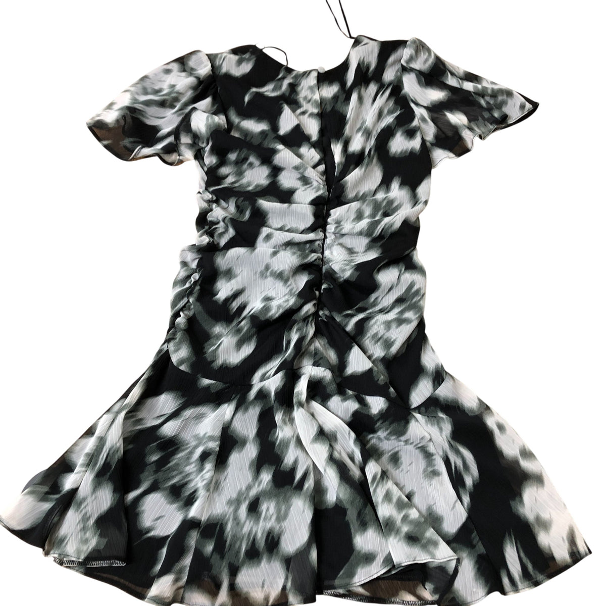 River Island Women's Dress Black White Floral Pattern Short Sleeve UK8