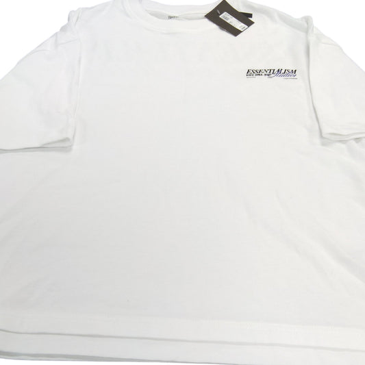 River Island T-Shirt Size L Men's White Graphic Print Luxury Fashion