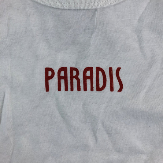 River Island White T-Shirt 5-6 Years Casual Kids Paradis Print Short Sleeve