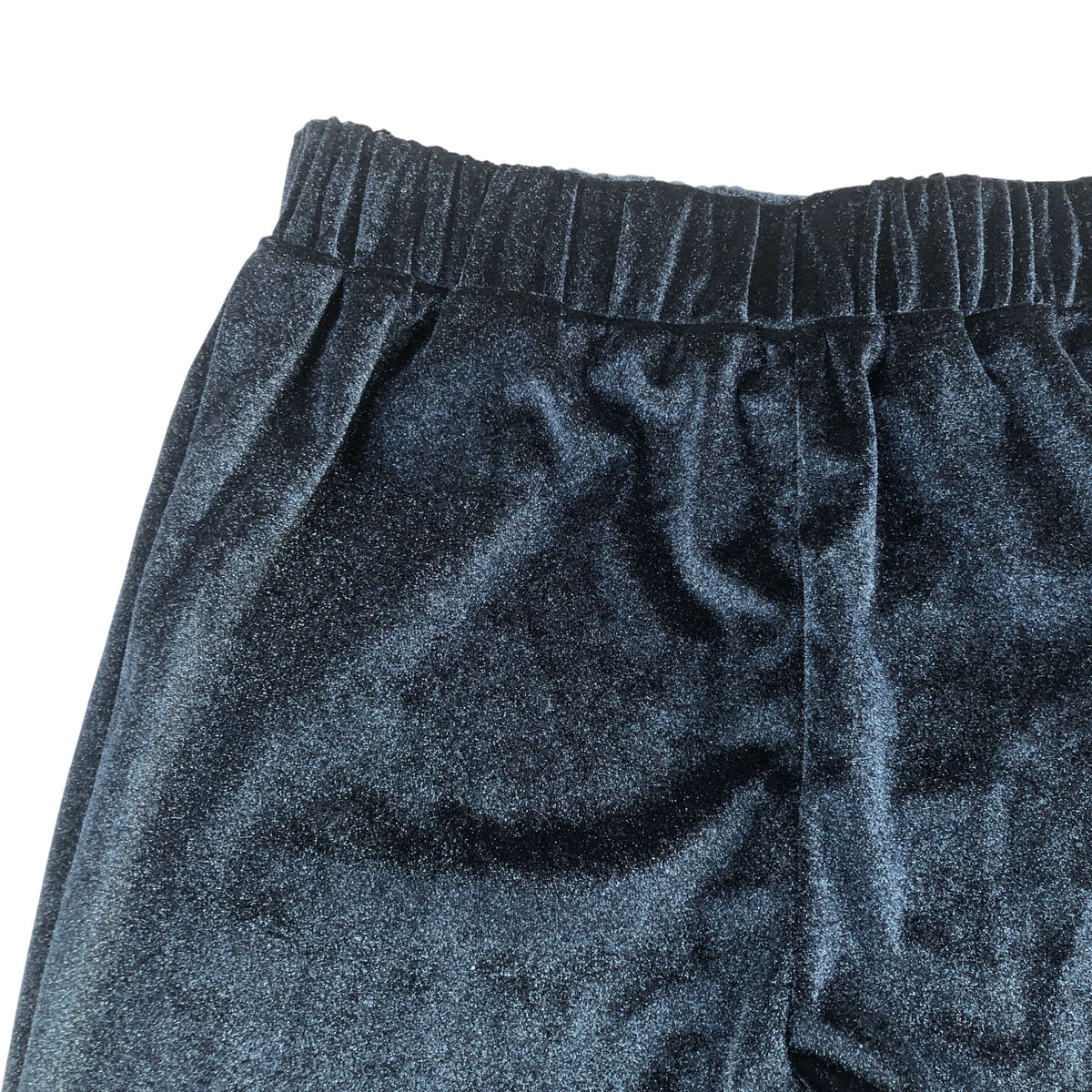 Kids Wide Leg Black Velvet Trousers 9 Years