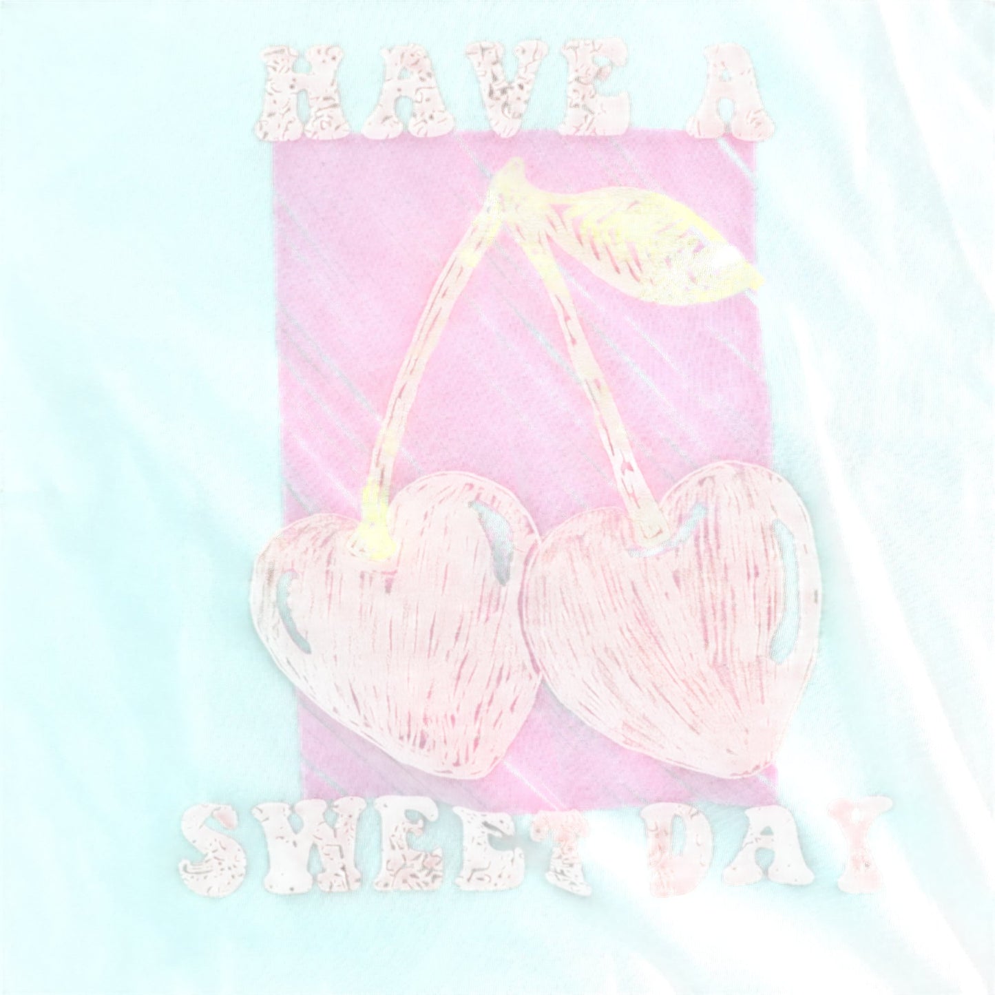 RIVER ISLAND Girls Casual T-Shirt UK9-10 Years Cherry Print Have A Sweet Day