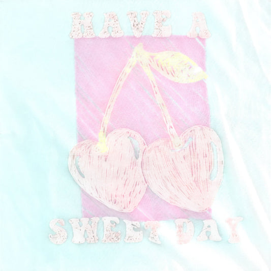 RIVER ISLAND Girls Casual T-Shirt UK9-10 Years Cherry Print Have A Sweet Day