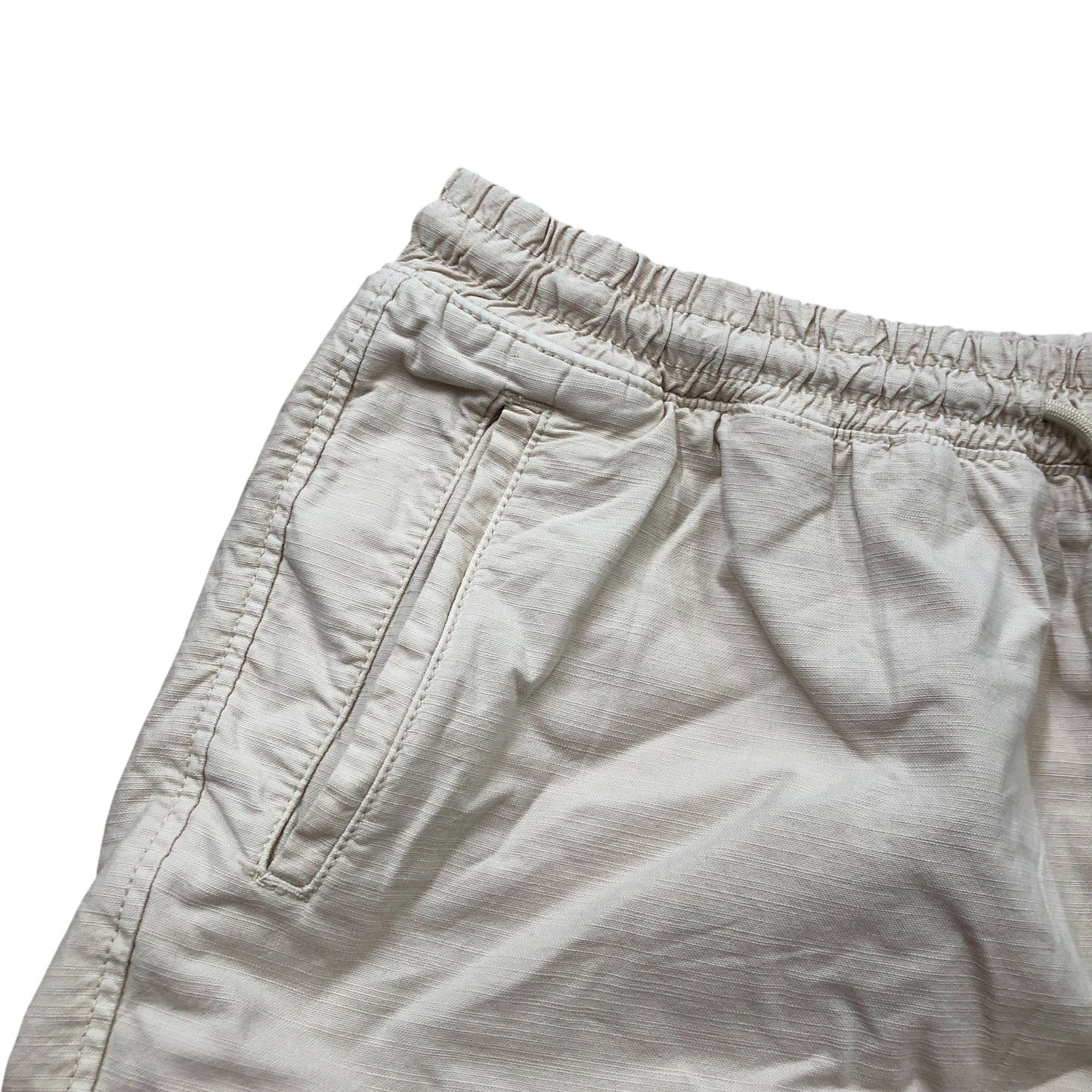 River Island Studios Mens Large Beige Cotton Blend Elasticated Shorts