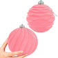 Large Velvet Christmas Bauble Ornament Set 2 Pcs Pink 15cm