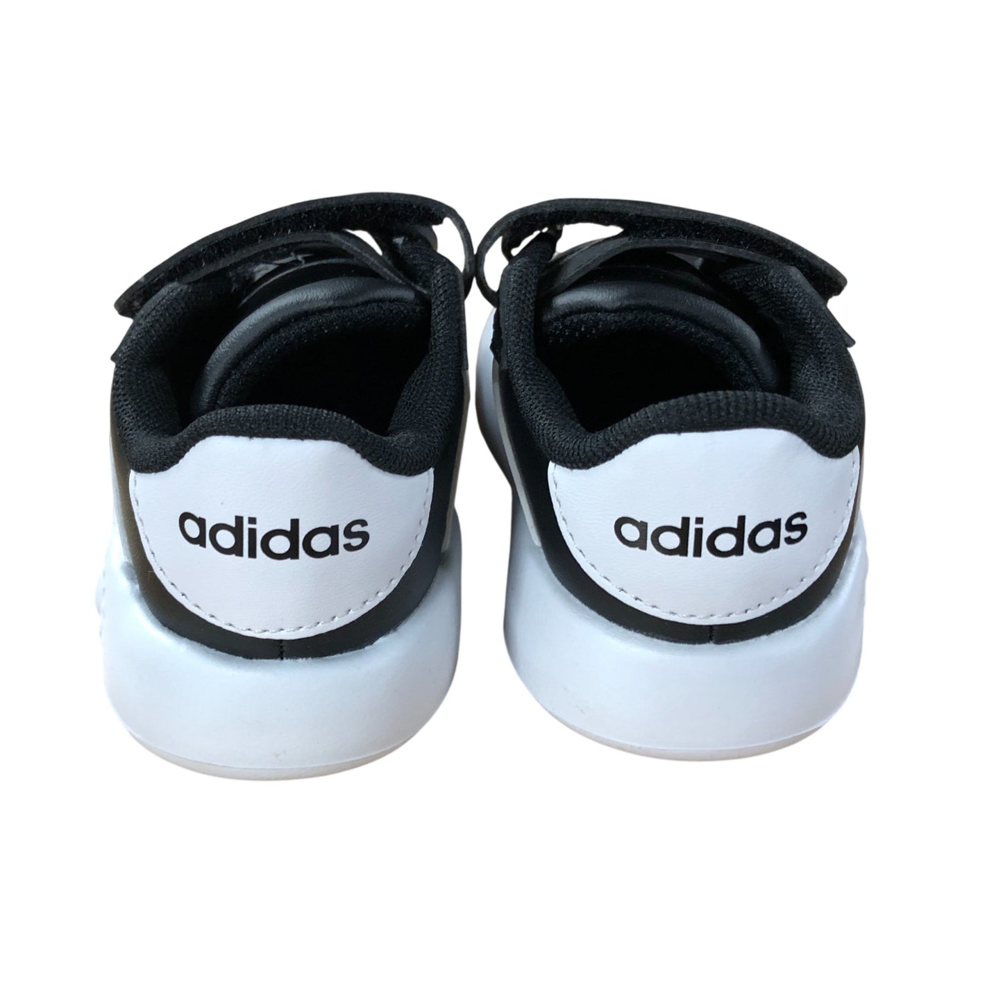 Adidas Baby Sneakers UK5K Toddler Black White Easy Fastening Casual Shoes