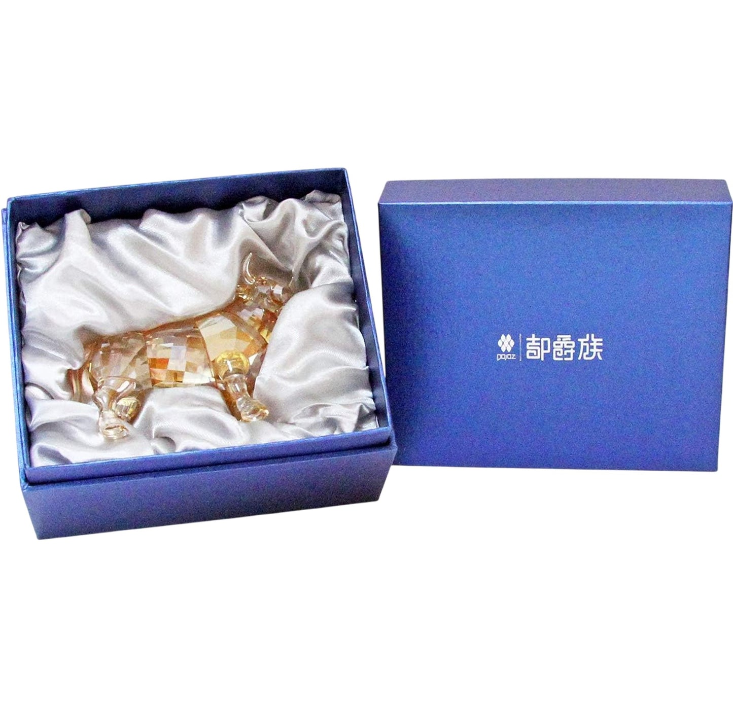 Gold Crystal Bull Figurine Art Glass Decorative Sculpture Unique Gift Home Decor