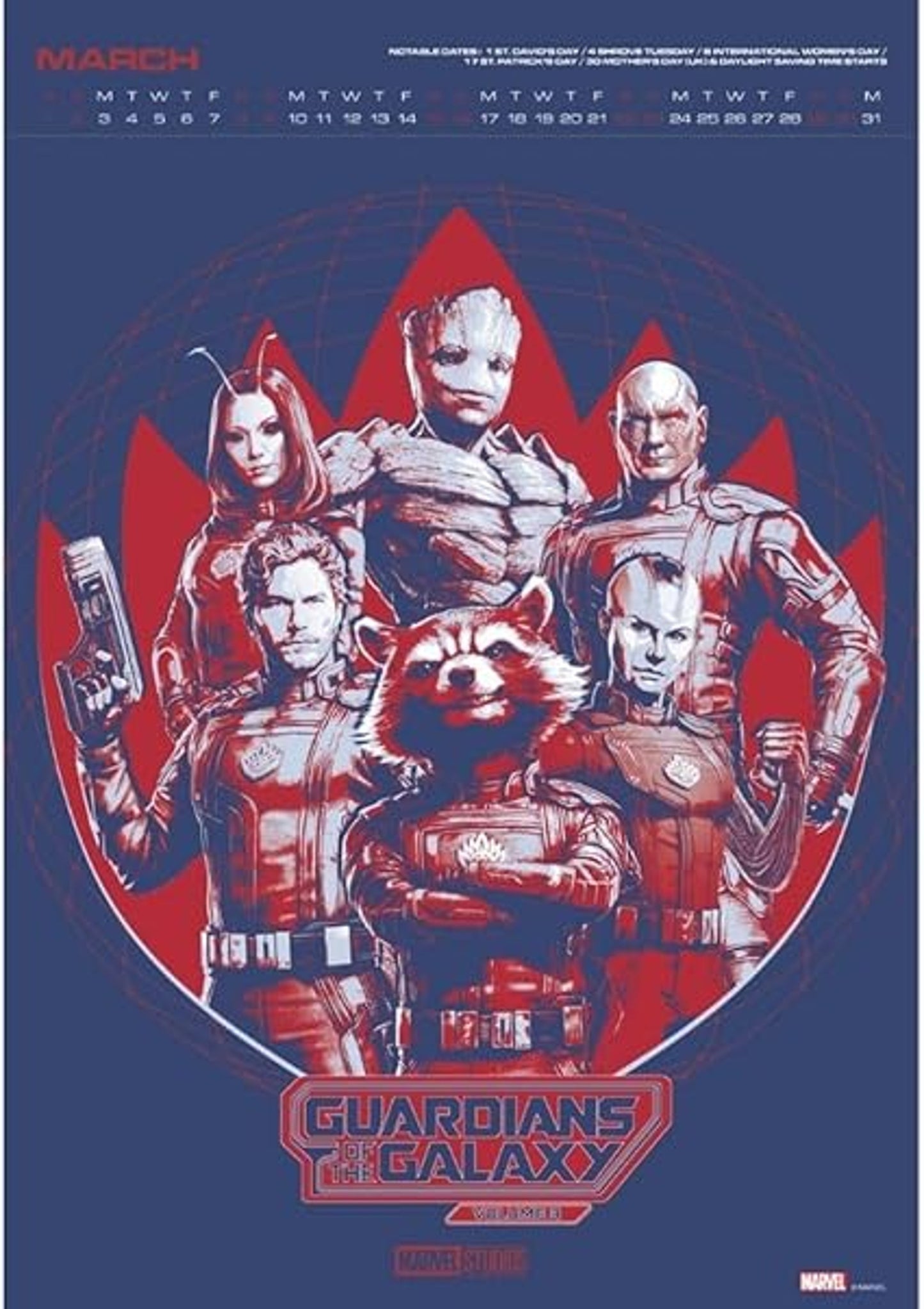 MARVEL Studios Avengers 2025 Deluxe Wall Calendar Featuring Iconic Heroes