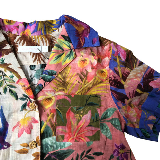 Zimmermann Tropicana Floral Print Short Sleeve Shirt 6 Years Kids Summer Top