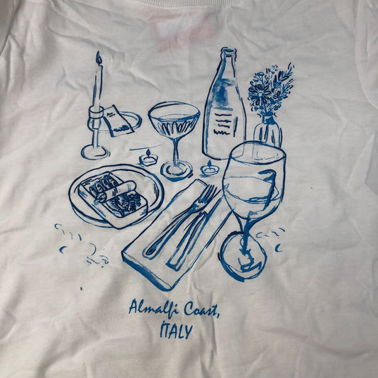 Amalfi Coast Italy T-Shirt Size 6 Women's Graphic Cotton Top